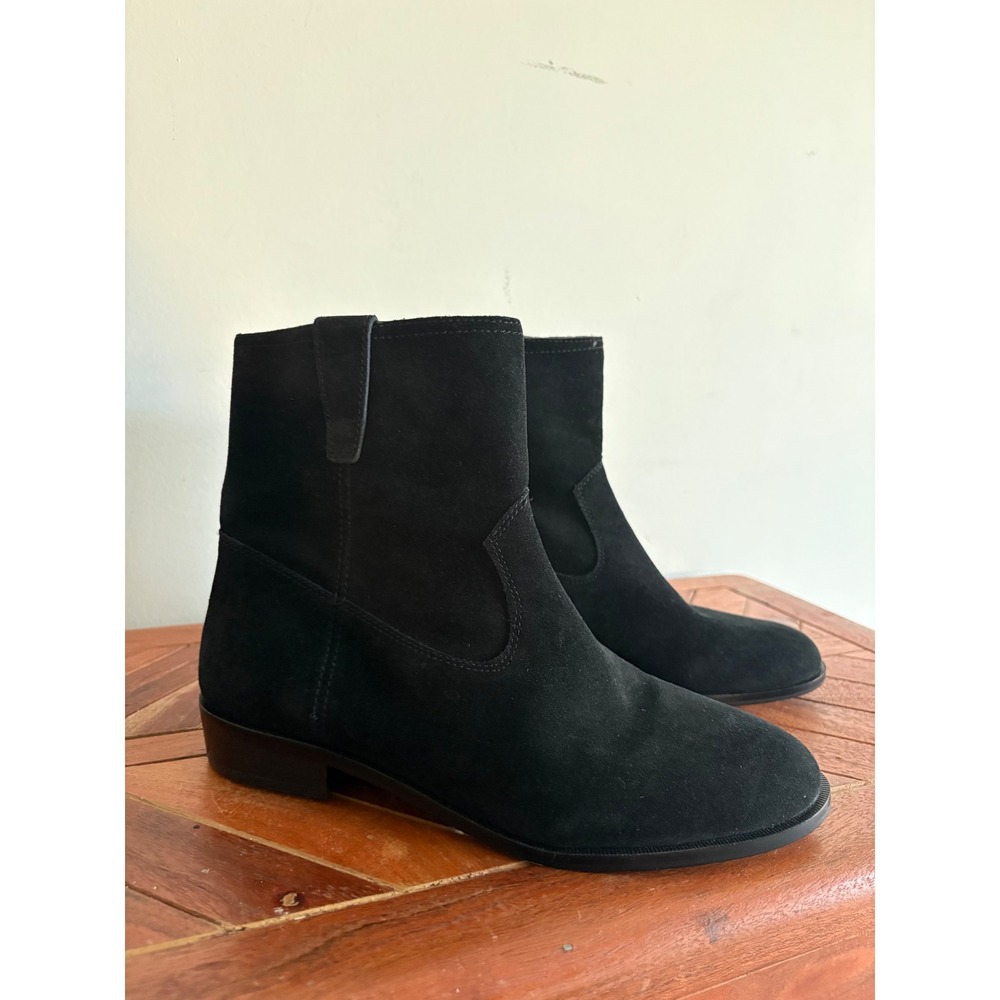 Rebecca Minkoff Womens Black Suede Ankle Boots Western Booties Size 8